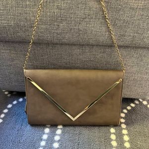 Aldo taupe clutch with chain